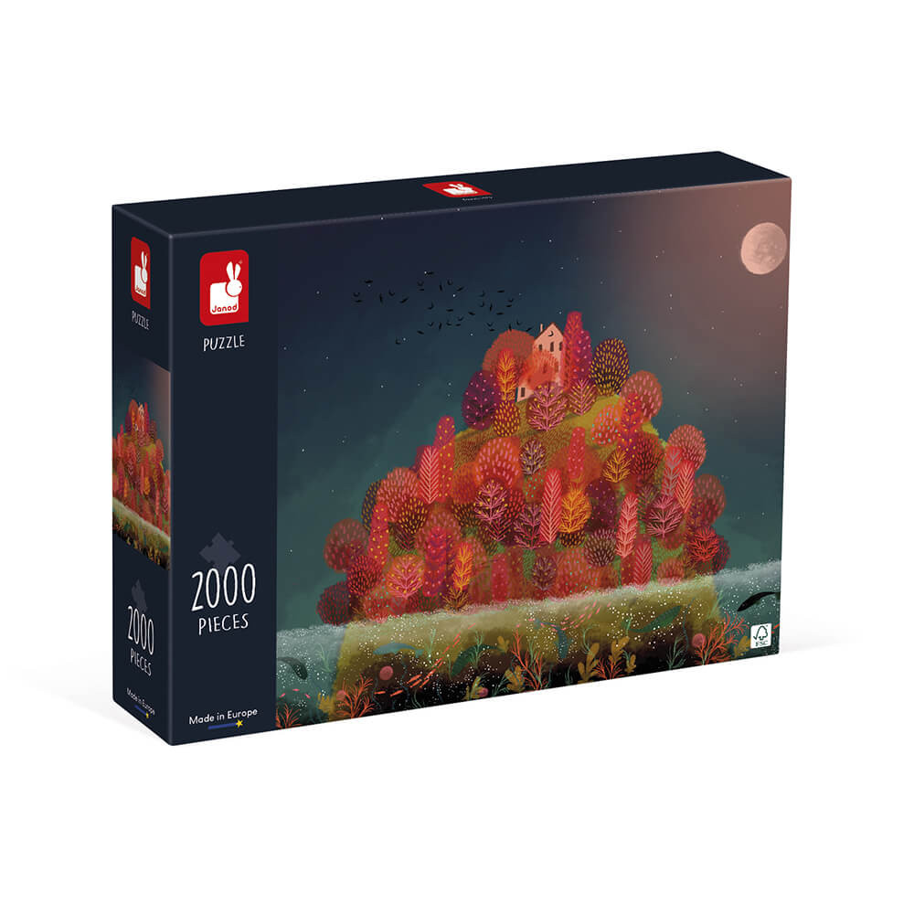 puzzle automne rouge 2000 pieces Janod boîte