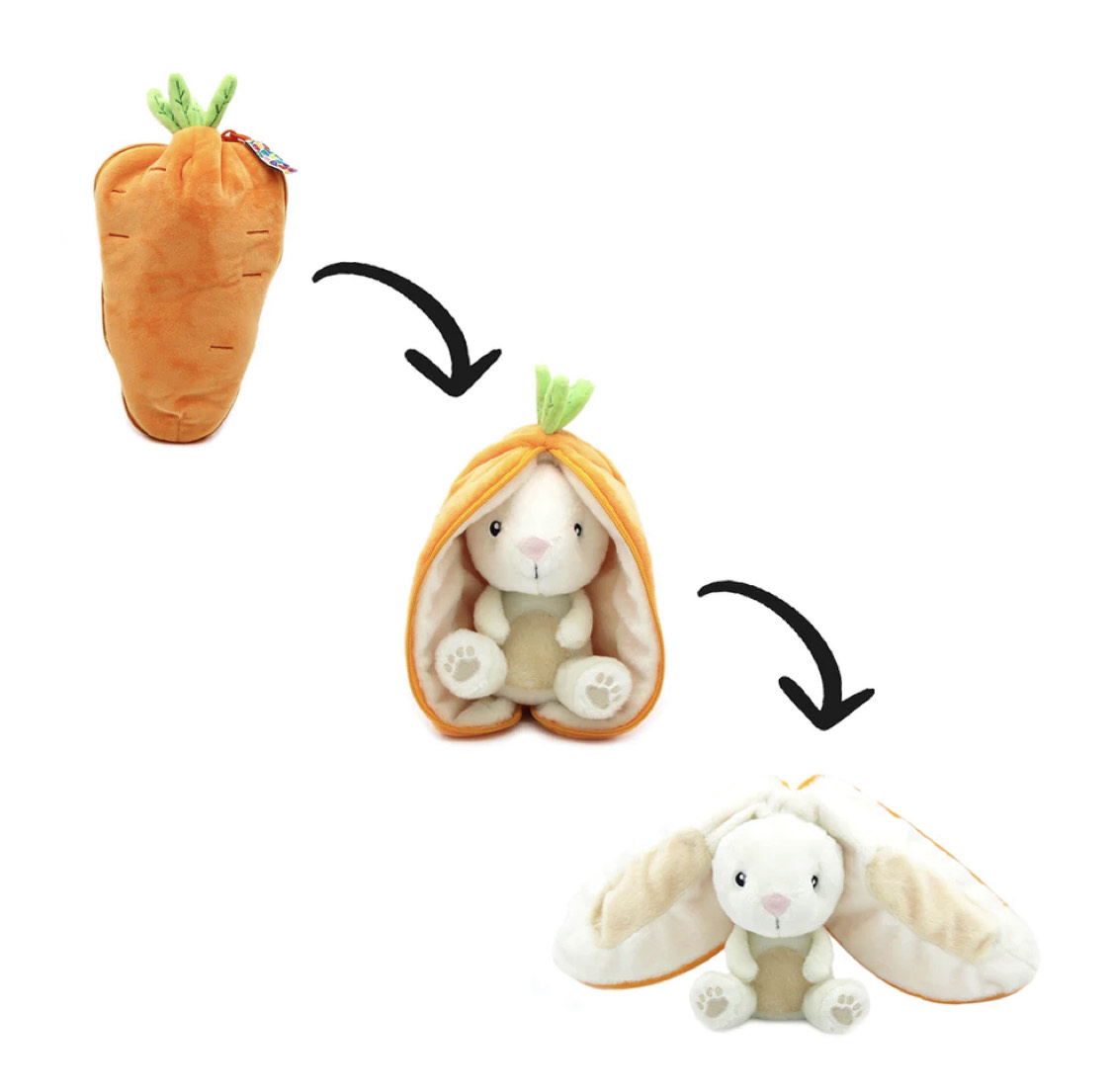 Peluche Gadget le lapin/carotte - Flipetz marque les déglingos